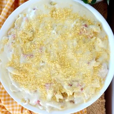 Recipe of Macaroni with White Sauce and Bacon🥓 on the DeliRec recipe website