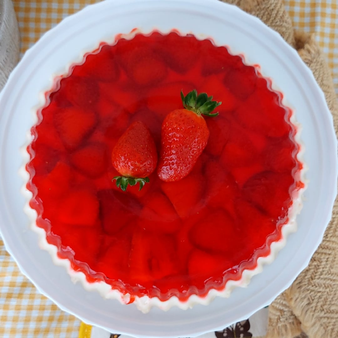 Photo of the Jelly with strawberries and cream – recipe of Jelly with strawberries and cream on DeliRec
