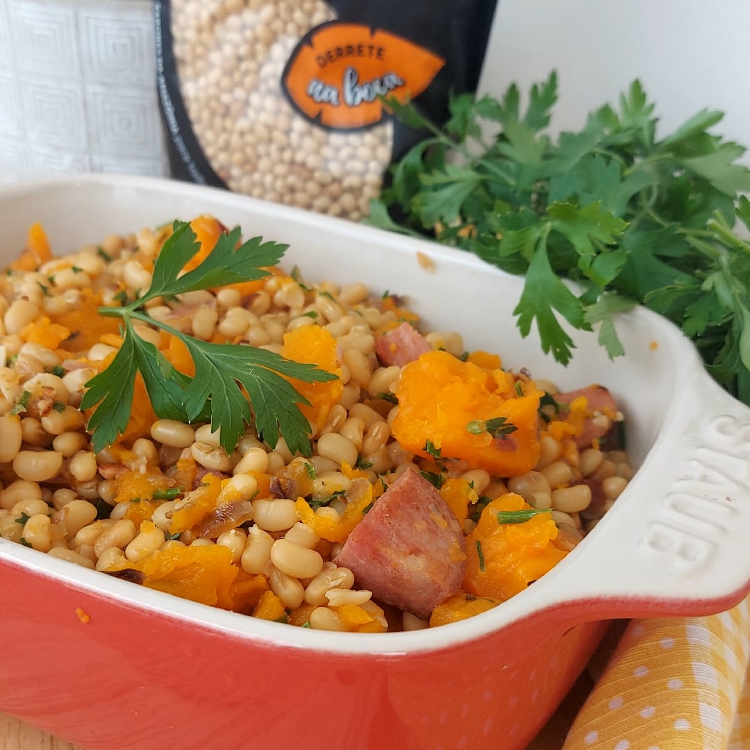 Photo of the Manteiguinha Beans with Pumpkin and Pepperoni Rapidex – recipe of Manteiguinha Beans with Pumpkin and Pepperoni Rapidex on DeliRec