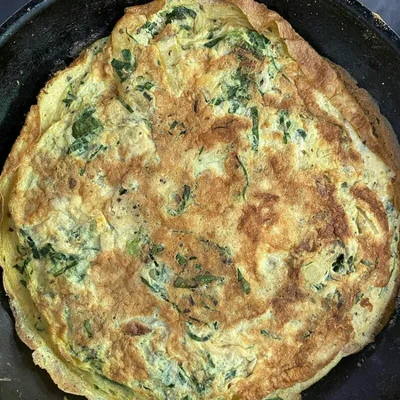 Recipe of kale omelet on the DeliRec recipe website