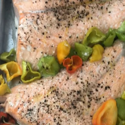 Recipe of roasted salmon on the DeliRec recipe website