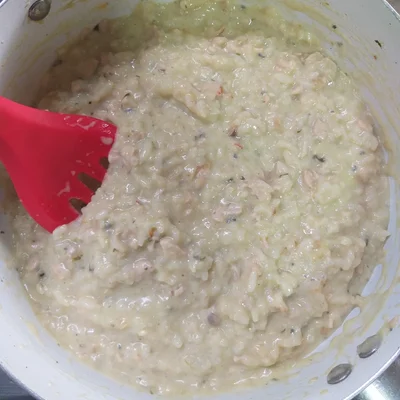 Recipe of Chicken and cheese risotto on the DeliRec recipe website