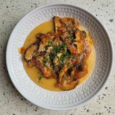 Recipe of Polenta with Shitake Ragu on the DeliRec recipe website
