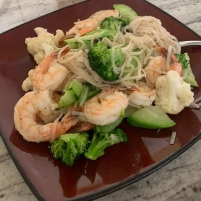 Recipe of Pasta with broccoli and shrimp on the DeliRec recipe website