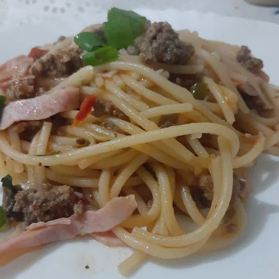 Recipe of Pasta with mincemeat on the DeliRec recipe website