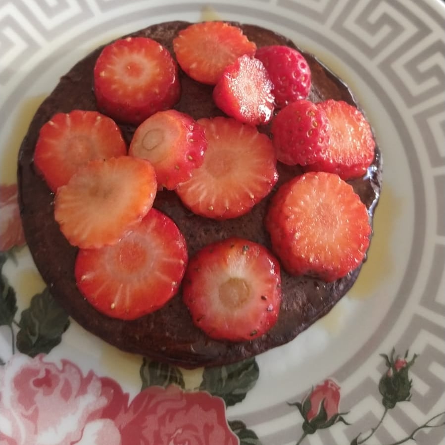 Photo of the Fit Cocoa and Strawberry Pancake – recipe of Fit Cocoa and Strawberry Pancake on DeliRec