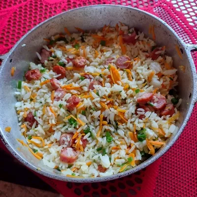 Recipe of Rice with carrots and pepperoni sausage on the DeliRec recipe website