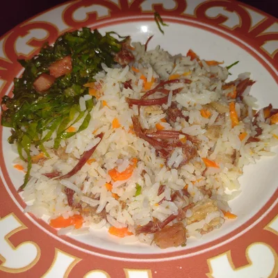 Recipe of Rice with Dry Meat on the DeliRec recipe website