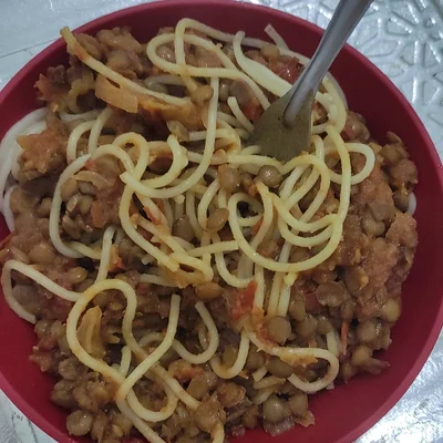 Recipe of Protein and fit lentil bolognese pasta on the DeliRec recipe website