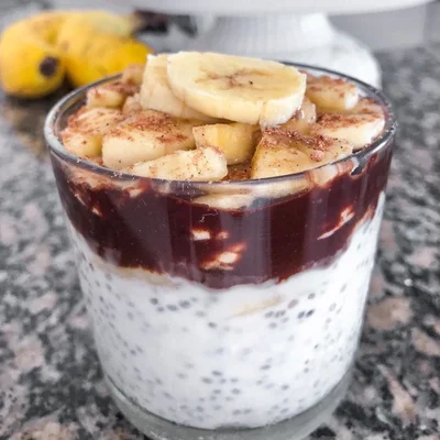 Recipe of Lactose-free vegan chia and banana pudding on the DeliRec recipe website