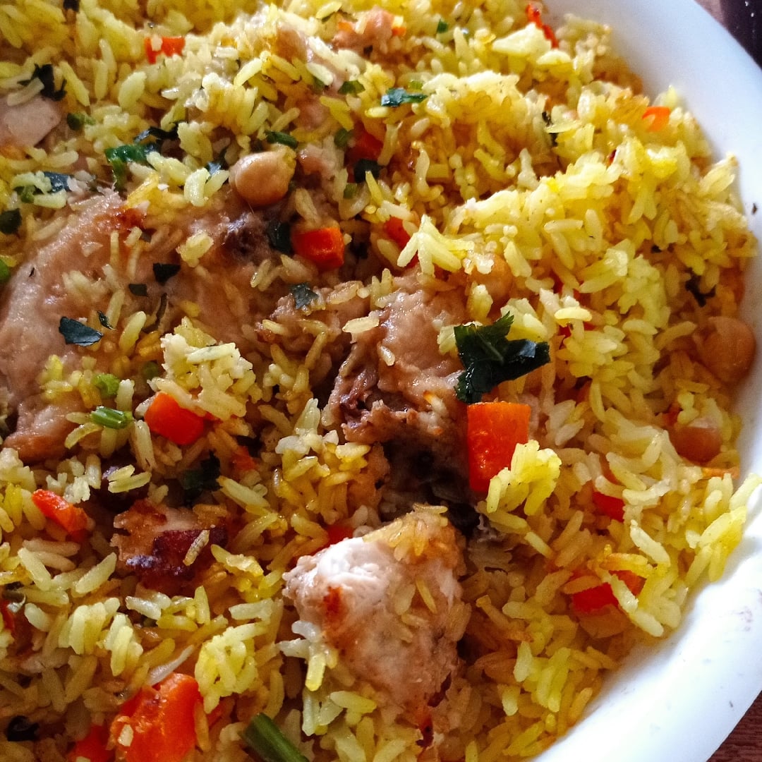 Photo of the Rice with chicken and chickpeas in the oven – recipe of Rice with chicken and chickpeas in the oven on DeliRec