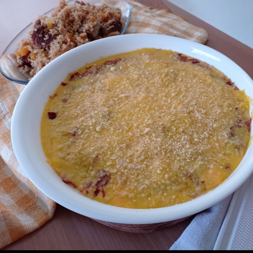 Photo of the Escondidinho of dried meat with cassava puree – recipe of Escondidinho of dried meat with cassava puree on DeliRec