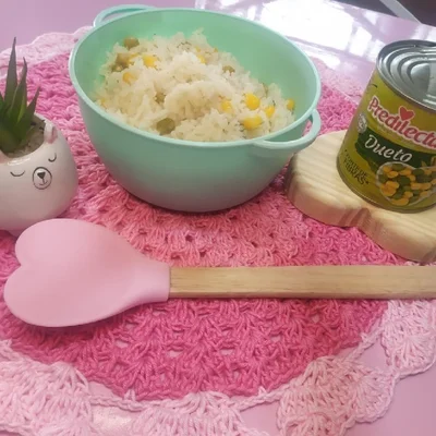 Recipe of colored plain rice on the DeliRec recipe website