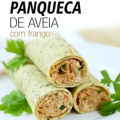 Receita de Panqueca fit de aveia com frango  no site de receitas DeliRec