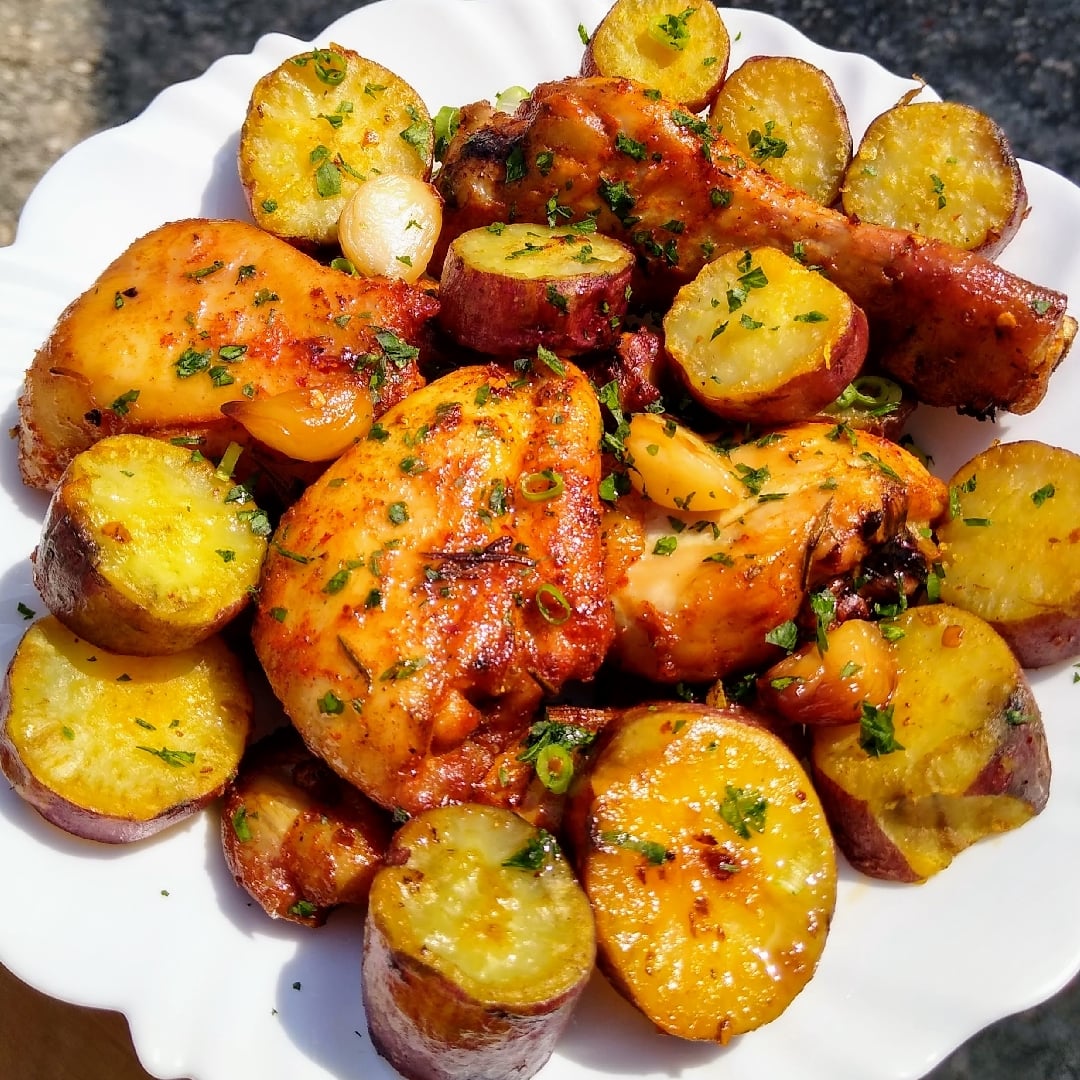 Photo of the Airfryer Chicken with Sweet Potatoes – recipe of Airfryer Chicken with Sweet Potatoes on DeliRec