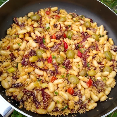 Recipe of White bean farofa with dried meat on the DeliRec recipe website