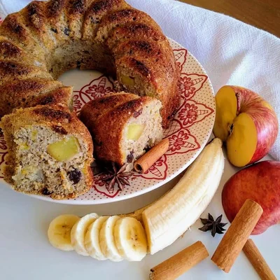 Recipe of Wholemeal banana and apple cake on the DeliRec recipe website
