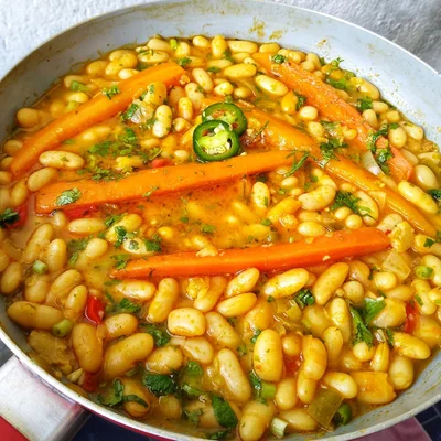Recipe of white beans with carrots on the DeliRec recipe website