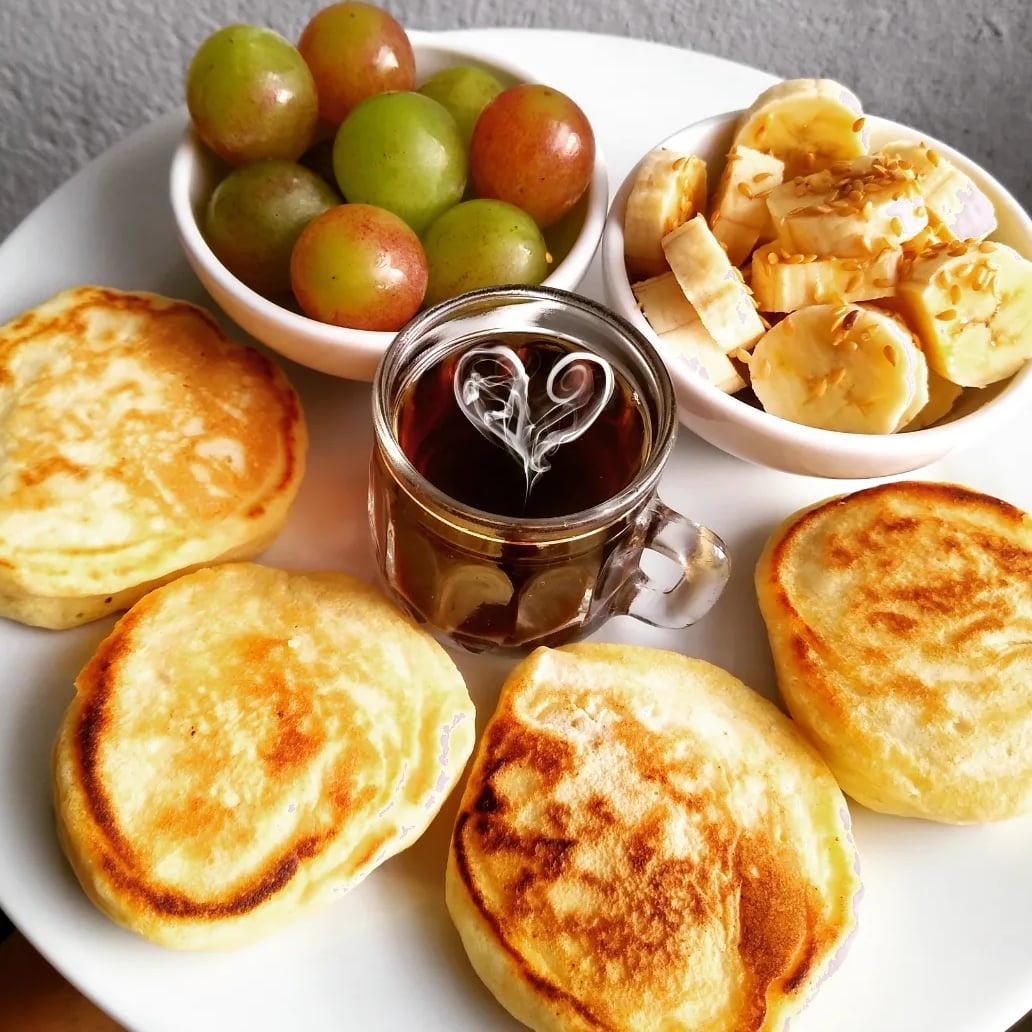 Foto da Café da manhã com panquecas - receita de Café da manhã com panquecas no DeliRec