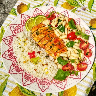 Recipe of Grilled Chicken with White Bean Salad on the DeliRec recipe website