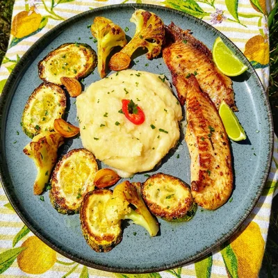 Recipe of Grilled tilapia fillet with mashed potatoes on the DeliRec recipe website