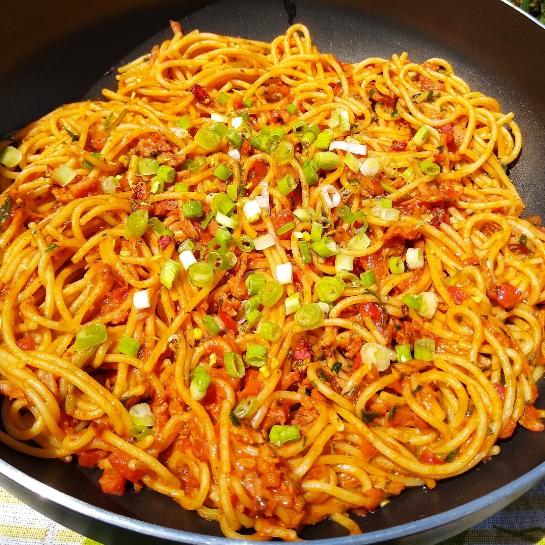 Photo of the Spaghetti with pepperoni sausage sauce – recipe of Spaghetti with pepperoni sausage sauce on DeliRec