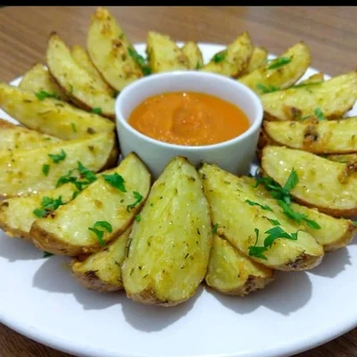Recipe of Baked Potatoes with Paprika and Cheese on the DeliRec recipe website