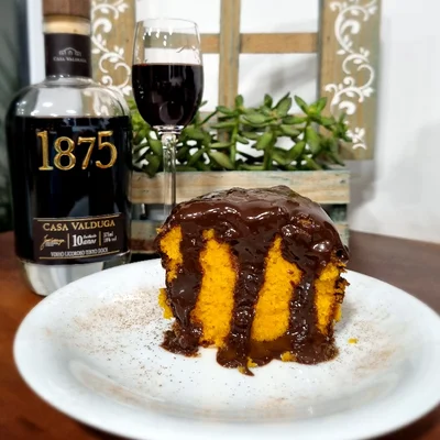 Recipe of Carrot cake with chocolate syrup on the DeliRec recipe website