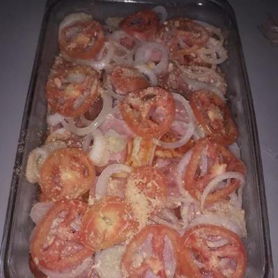 Recipe of Baked Ham and Cheese Salad on the DeliRec recipe website