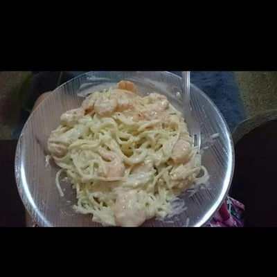 Recipe of White sauce macaroni with shrimp on the DeliRec recipe website