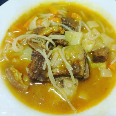 Recipe of Beef and potato soup on the DeliRec recipe website