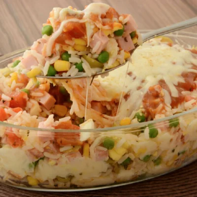 Recipe of Oven Rice with Shrimp and Vegetables on the DeliRec recipe website