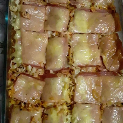 Recipe of Chicken Lasagna with Cheese and Ham on the DeliRec recipe website