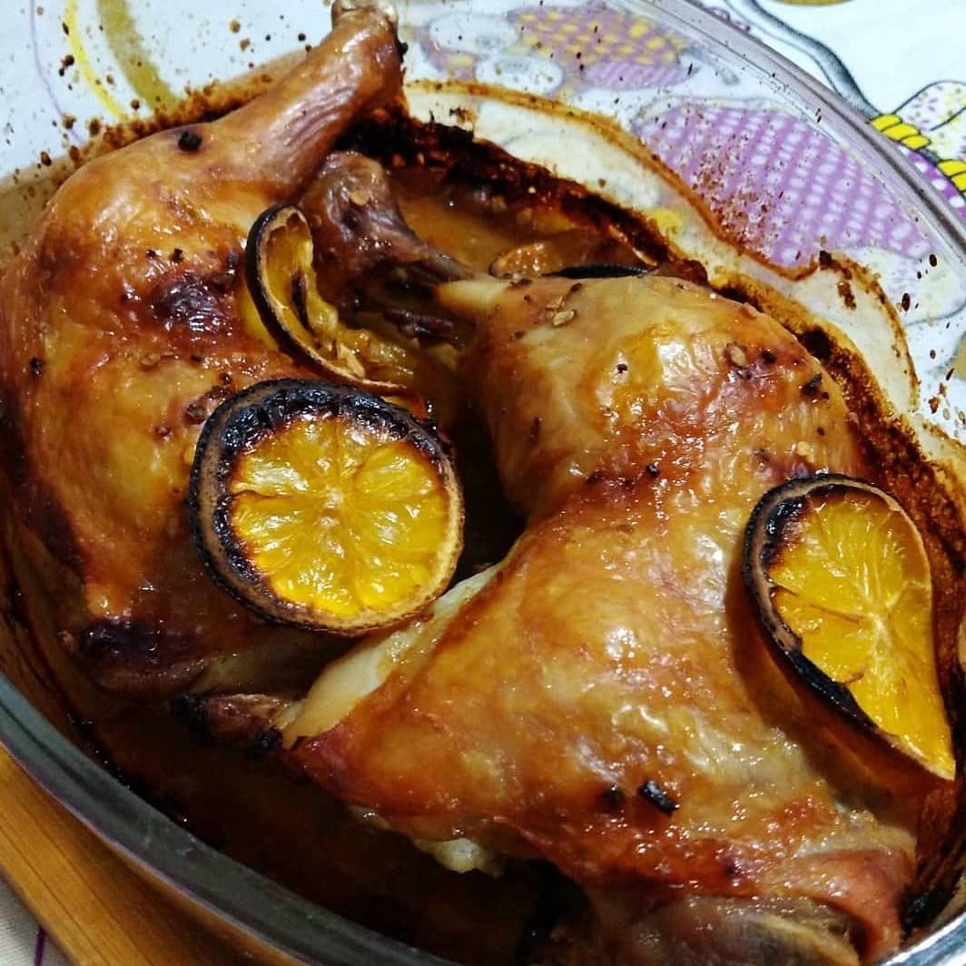 Photo of the Thigh with drumstick in orange juice – recipe of Thigh with drumstick in orange juice on DeliRec