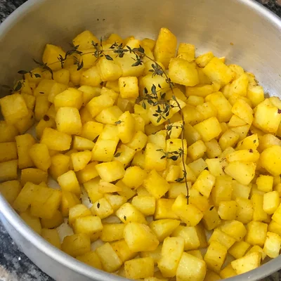Recipe of Roasted sweet potato cubes 🍠 on the DeliRec recipe website