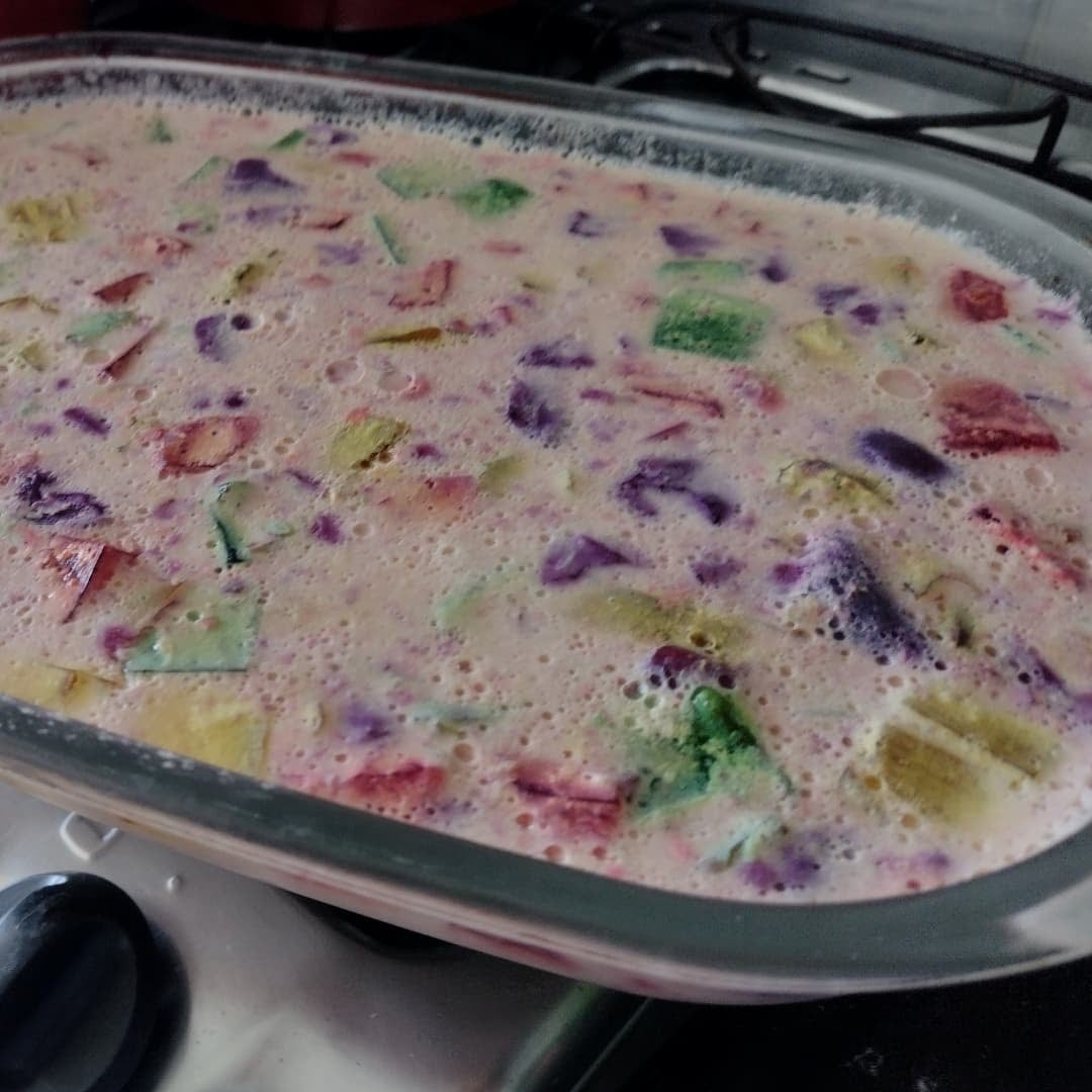 Photo of the Colored gelatin with condensed milk – recipe of Colored gelatin with condensed milk on DeliRec