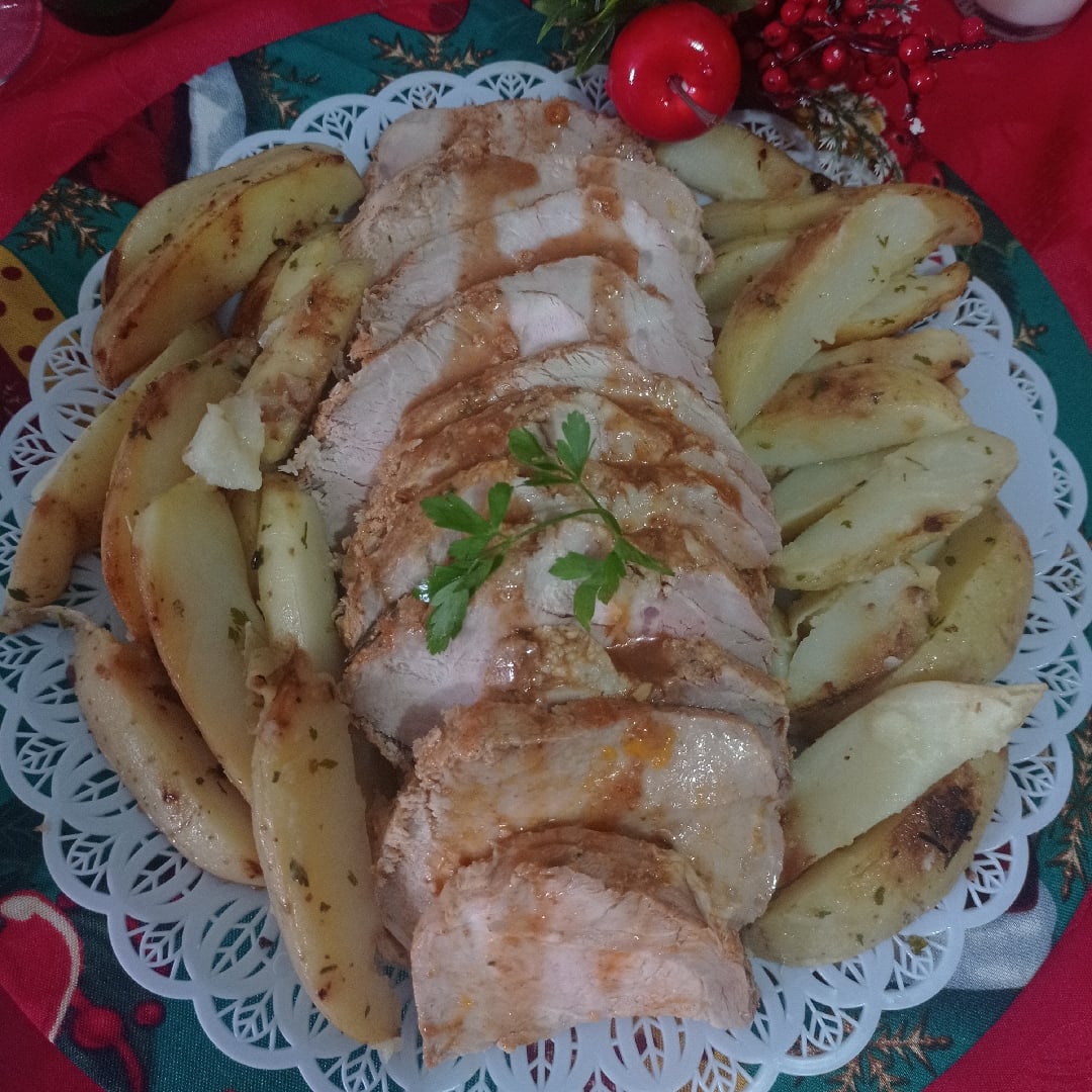 Photo of the Sirloin with barbecue and seasoned potatoes – recipe of Sirloin with barbecue and seasoned potatoes on DeliRec