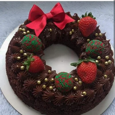 Recipe of Christmas wreath brownie on the DeliRec recipe website