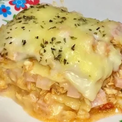 Recipe of Chicken Lasagna with Bechamel Sauce on the DeliRec recipe website