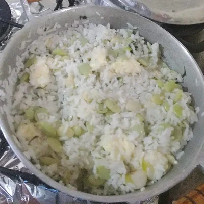 Recipe of White rice with green beans on the DeliRec recipe website