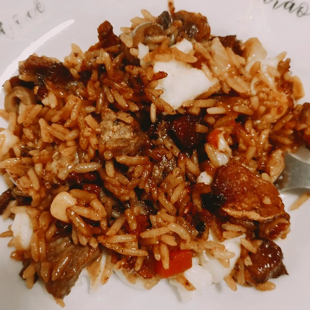 Photo of the Carreteiro type rice, made with leftover barbecue – recipe of Carreteiro type rice, made with leftover barbecue on DeliRec