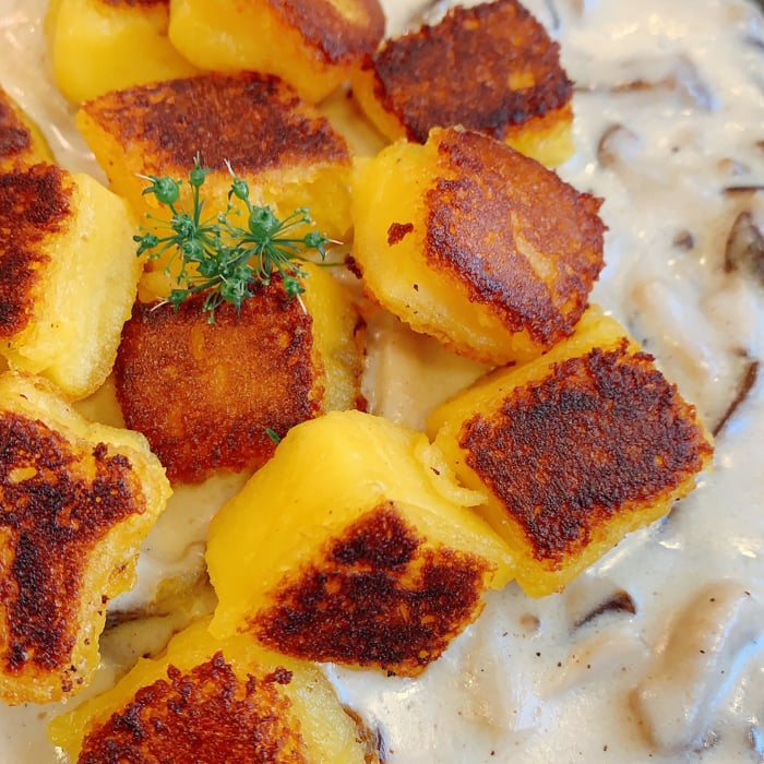 Photo of the Cassava gnocchi with mushroom sauce – recipe of Cassava gnocchi with mushroom sauce on DeliRec
