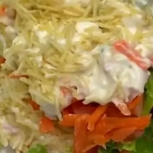Photo of the Salad with potato straw – recipe of Salad with potato straw on DeliRec