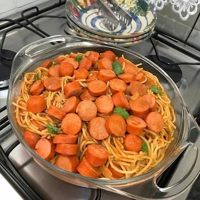 Recipe of pasta with sausage on the DeliRec recipe website