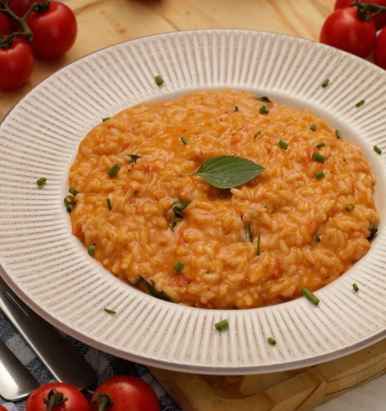 Foto de la Risotto pomodoro con pimientos asados – receta de Risotto pomodoro con pimientos asados en DeliRec