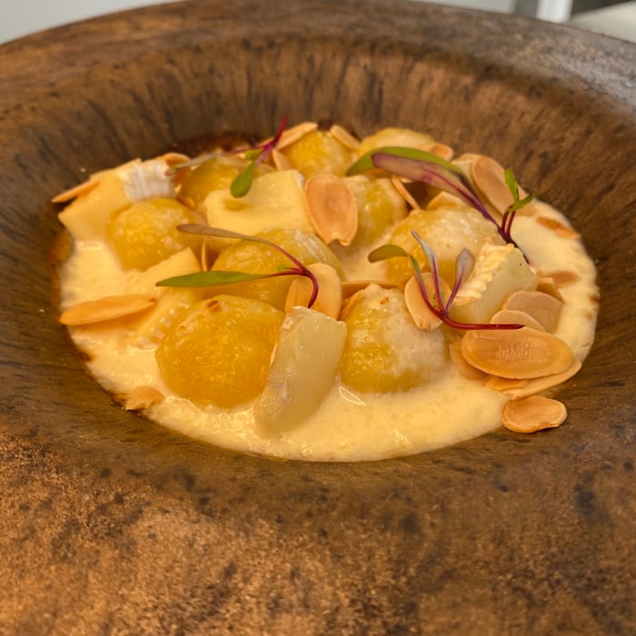 Photo of the Cassava Gnocci with Brie Cheese and Almonds Sauce – recipe of Cassava Gnocci with Brie Cheese and Almonds Sauce on DeliRec