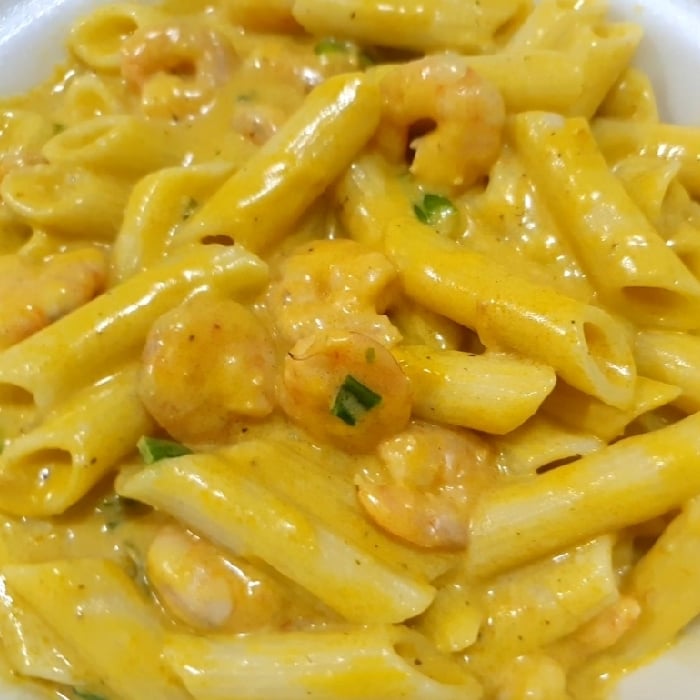 Photo of the Shrimp penne in white sauce and palm oil – recipe of Shrimp penne in white sauce and palm oil on DeliRec