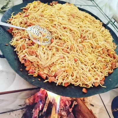 Recipe of noodles on the plate on the DeliRec recipe website