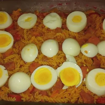 Recipe of Pasta with sausage and egg on the DeliRec recipe website