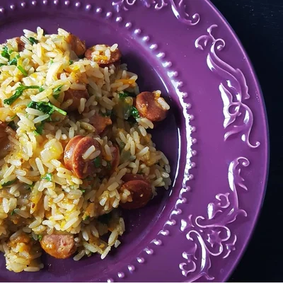 Recipe of Rice with smoked pepperoni on the DeliRec recipe website
